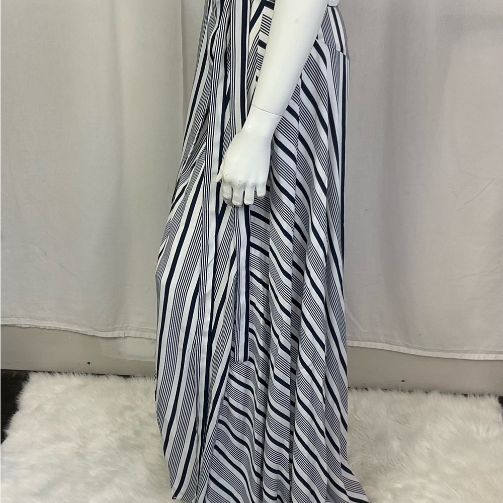 The Jetset Diaries Navy Blue White Her Allies Striped Maxi Wrap Skirt Size S - Picture 4 of 8